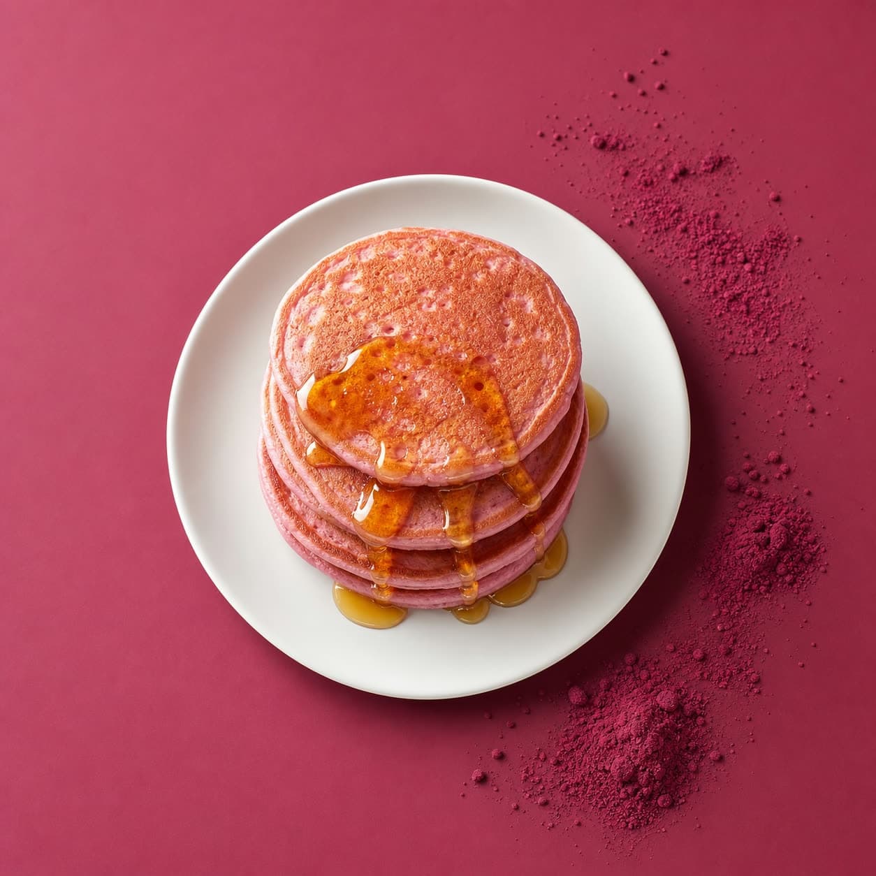 A stack of pink Beetroot Pancakes