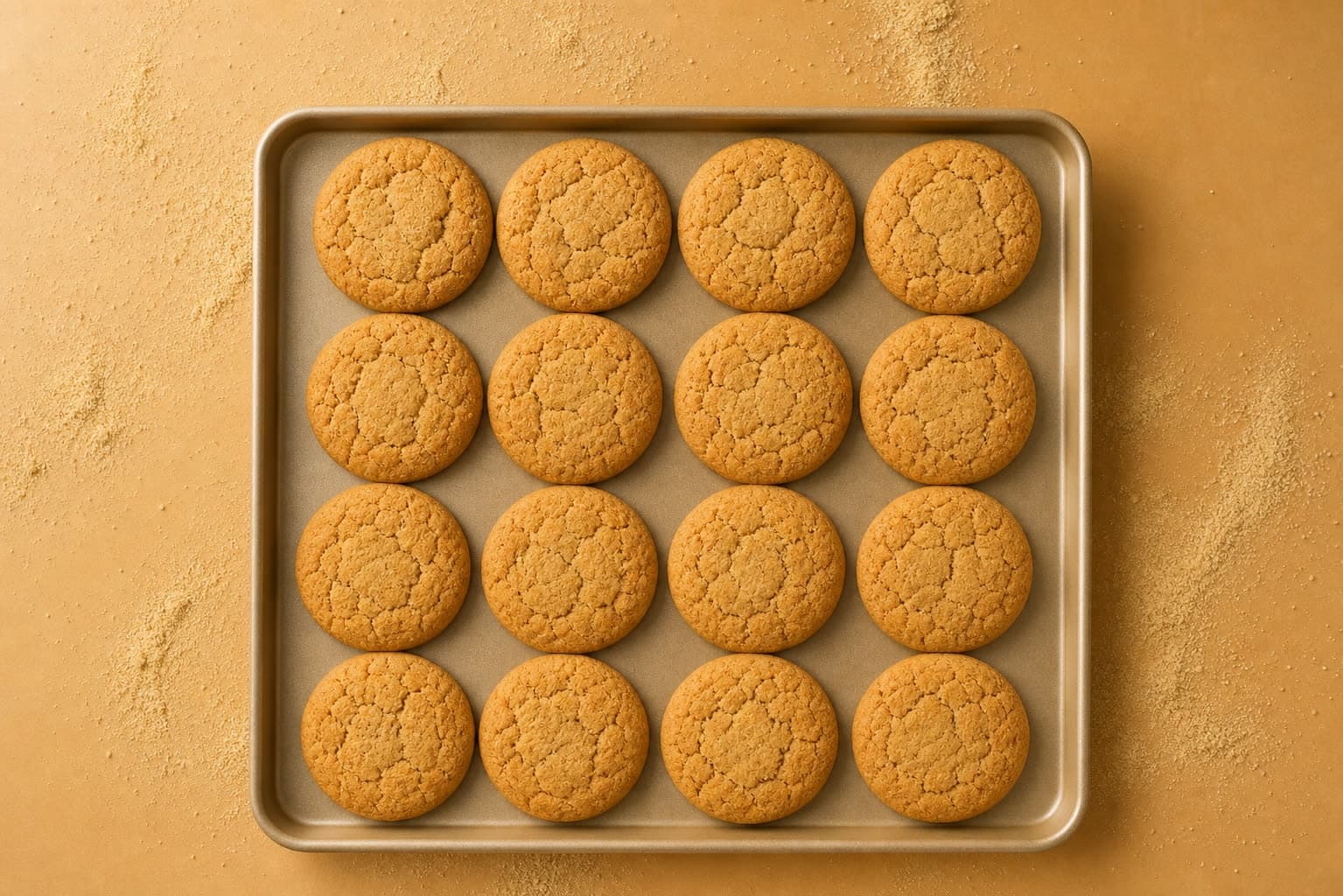 A tray of freshly baked Ginger Cookies